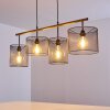 Manose Lampada a Sospensione Legno scuro, Nero, 4-Luci