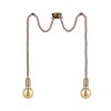 Trio Leuchten CORD Lampada a Sospensione Marrone, Ottone, 2-Luci