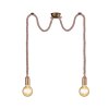 Trio Leuchten CORD Lampada a Sospensione Marrone, Ottone, 2-Luci