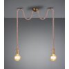 Trio Leuchten CORD Lampada a Sospensione Marrone, Ottone, 2-Luci