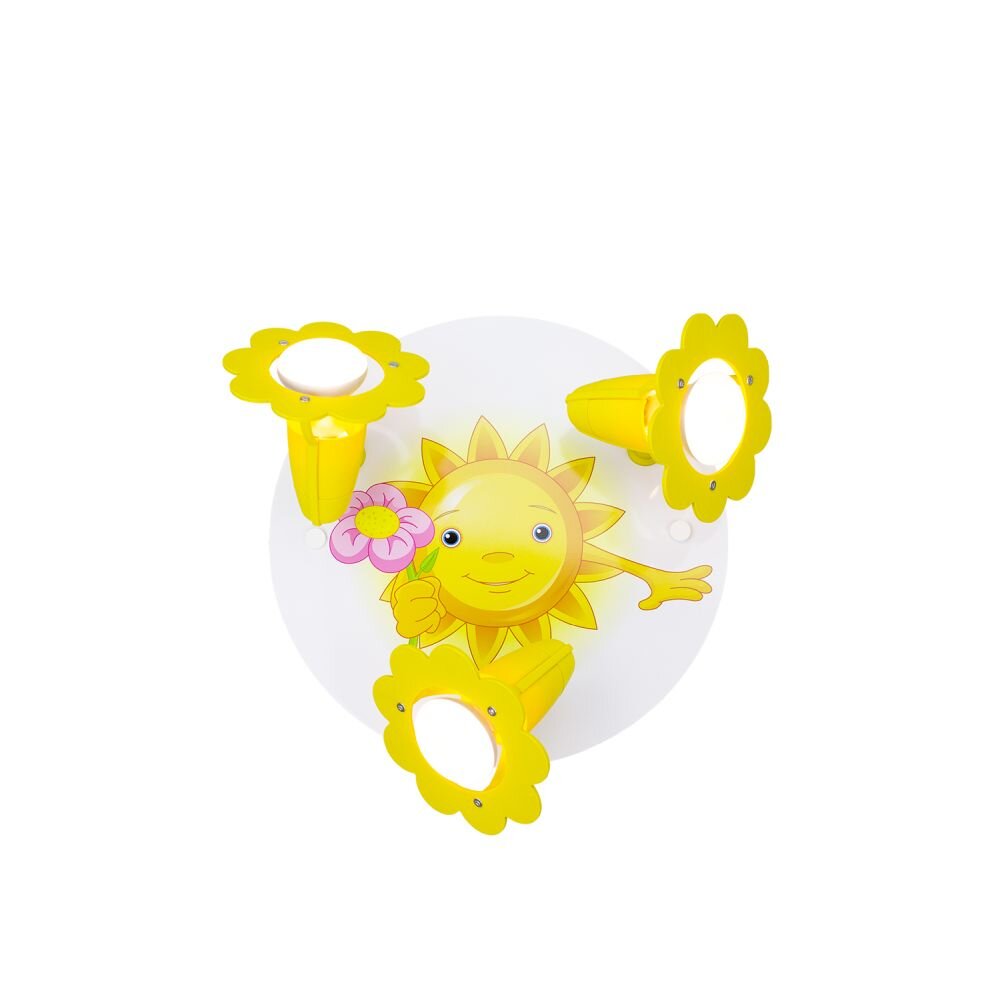 Elobra SONNE MIT BLUME Applique rotondo Giallo, 3-Luci main product photo