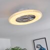 Piacenza ventilatore da soffitto LED Cromo, Bianco, 1-Luce, Telecomando