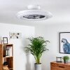 Piacenza ventilatore da soffitto LED Cromo, Bianco, 1-Luce, Telecomando