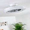 Piacenza ventilatore da soffitto LED Cromo, Bianco, 1-Luce, Telecomando