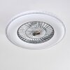 Piacenza ventilatore da soffitto LED Cromo, Bianco, 1-Luce, Telecomando
