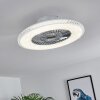 Piacenza ventilatore da soffitto LED Cromo, Bianco, 1-Luce, Telecomando