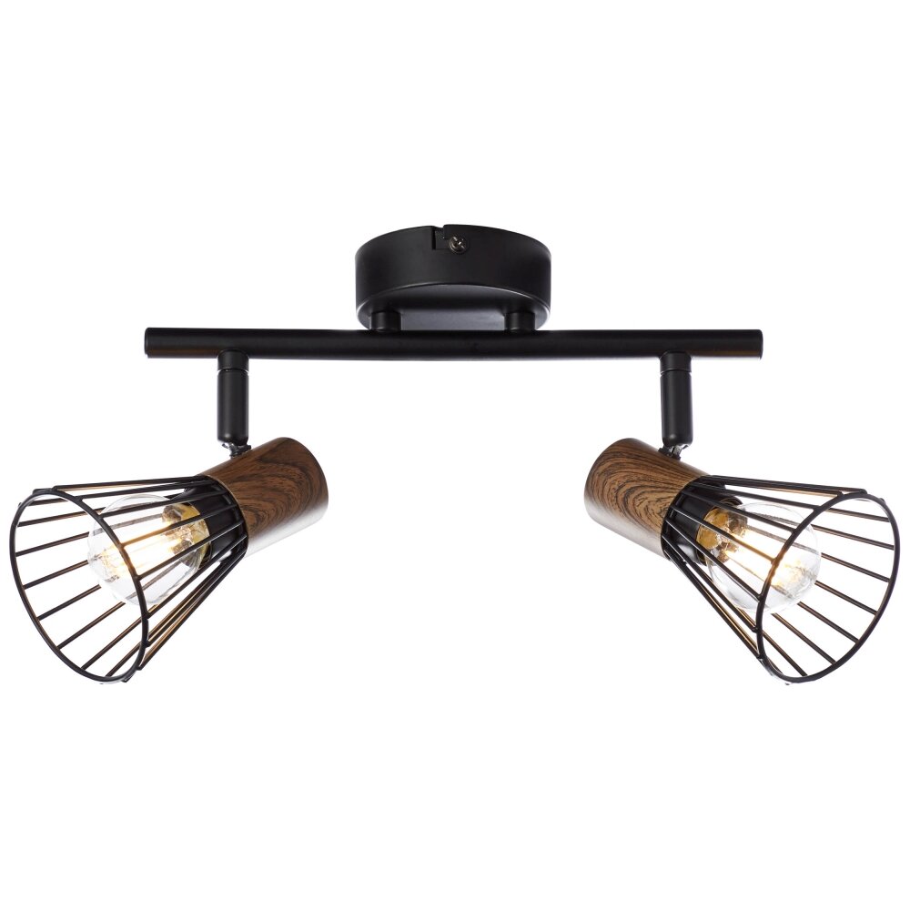 Brilliant Manama Illuminazione a binario Legno scuro, Nero, 2-Luci main product photo
