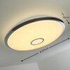 Plafoniera Alar LED Cromo, Bianco, 1-Luce, Telecomando