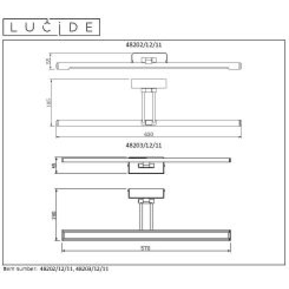 Lucide GAVIN Lampada da specchio LED Cromo, 1-Luce