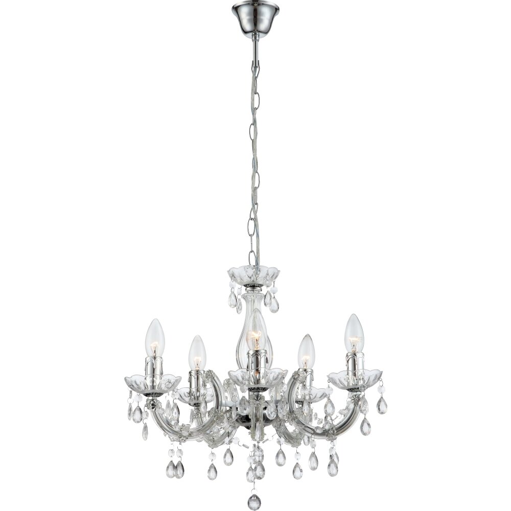 Globo Cuimbra II Lampadario Trasparente, chiaro, 5-Luci main product photo