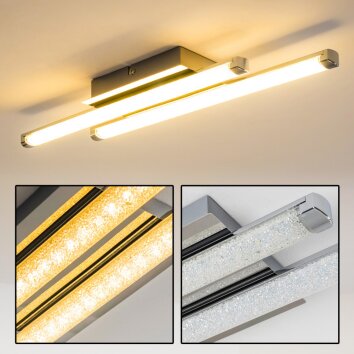 ISKUT Plafoniera LED Cromo, 2-Luci