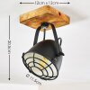 Malix Plafoniera Marrone, Nero, 1-Luce