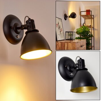 Applique Koppom Nero, 1-Luce