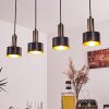 Pretoria Lampada a Sospensione LED Ottone, Nero, 4-Luci