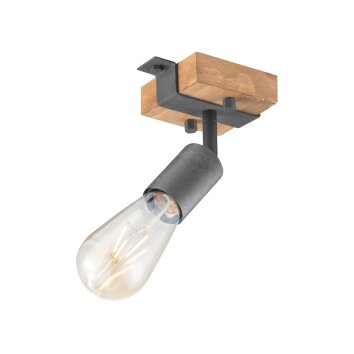 Leuchten-Direkt SLAT Applique e plafoniera Marrone, Legno scuro, 1-Luce