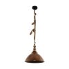 EGLO RIDDLECOMBE Lampadario a sospensione Marrone, Legno chiaro, Nero, 1-Luce