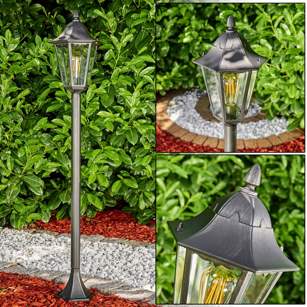 Lampioncino Segnapasso Gilze Nero, Argento, 1-Luce main product photo