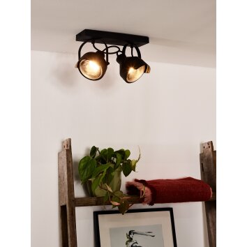 Lucide CICLETA Faretto da soffitto Nero, 2-Luci