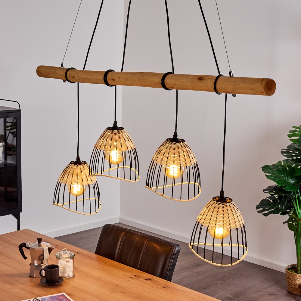 Shalo Lampada a Sospensione Legno scuro, Nero, 4-Luci main product photo
