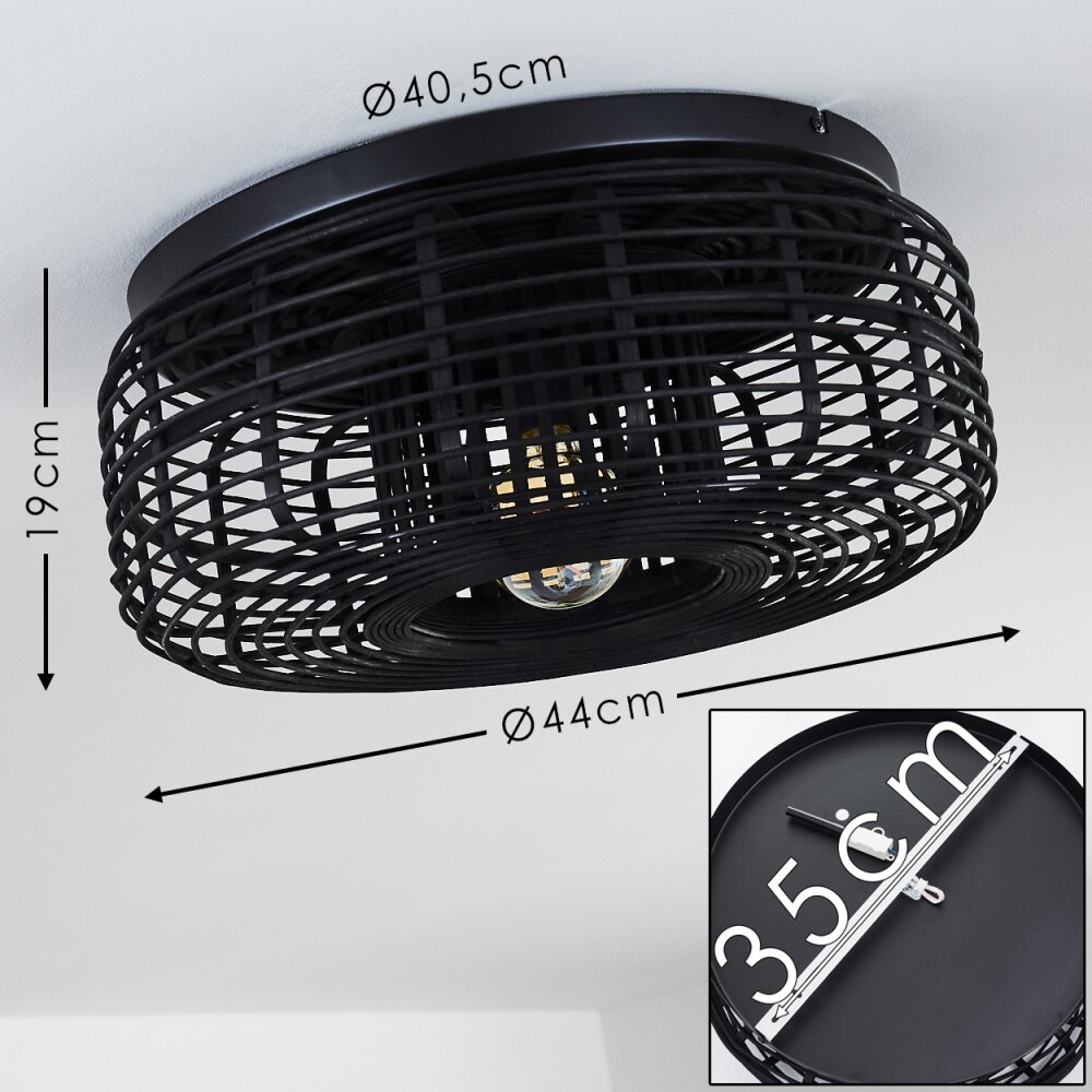 Mongolei Plafoniera Nero, 1-Luce