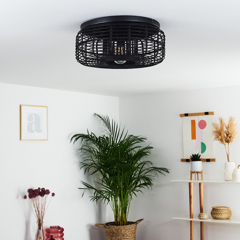 Mongolei Plafoniera Nero, 1-Luce