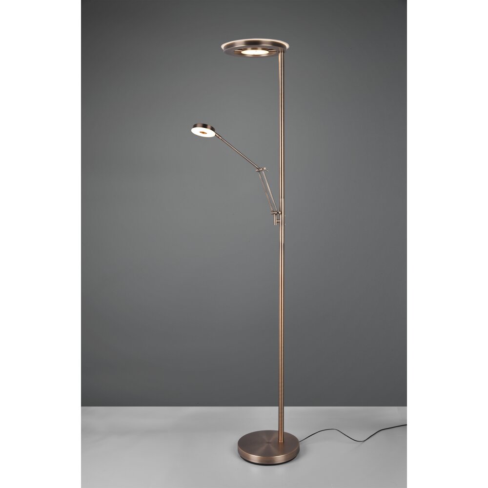 Trio Barrie Lampada da terra LED Ottone antico, 2-Luci main product photo