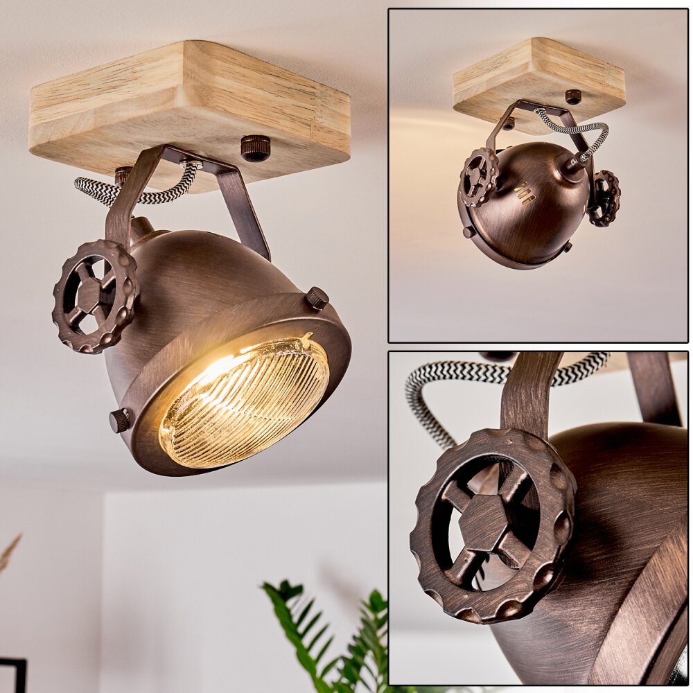 Herford Plafoniera Legno chiaro, Ramato, 1-Luce main product photo