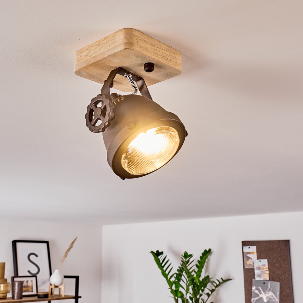 Herford Plafoniera Marrone, Legno chiaro, Nero, 1-Luce main product photo