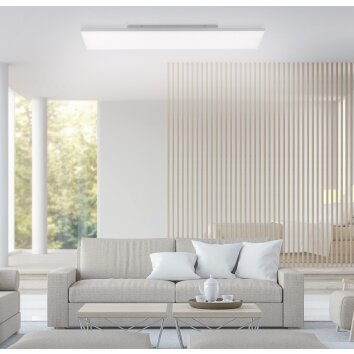 Leuchten-Direkt CANVAS Plafoniera LED Bianco, 1-Luce, Telecomando