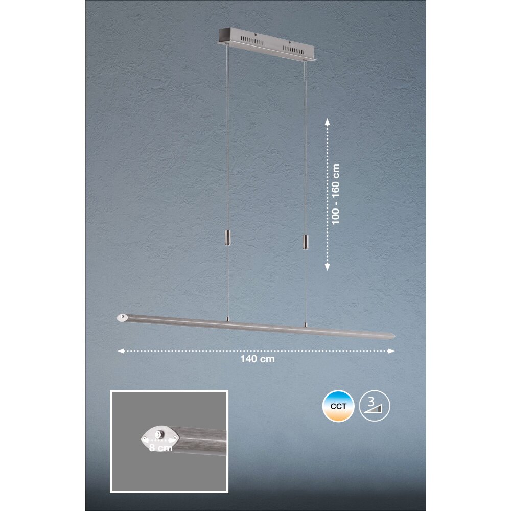 Fischer & Honsel  Beat TW Lampada a Sospensione LED Alluminio, 1-Luce