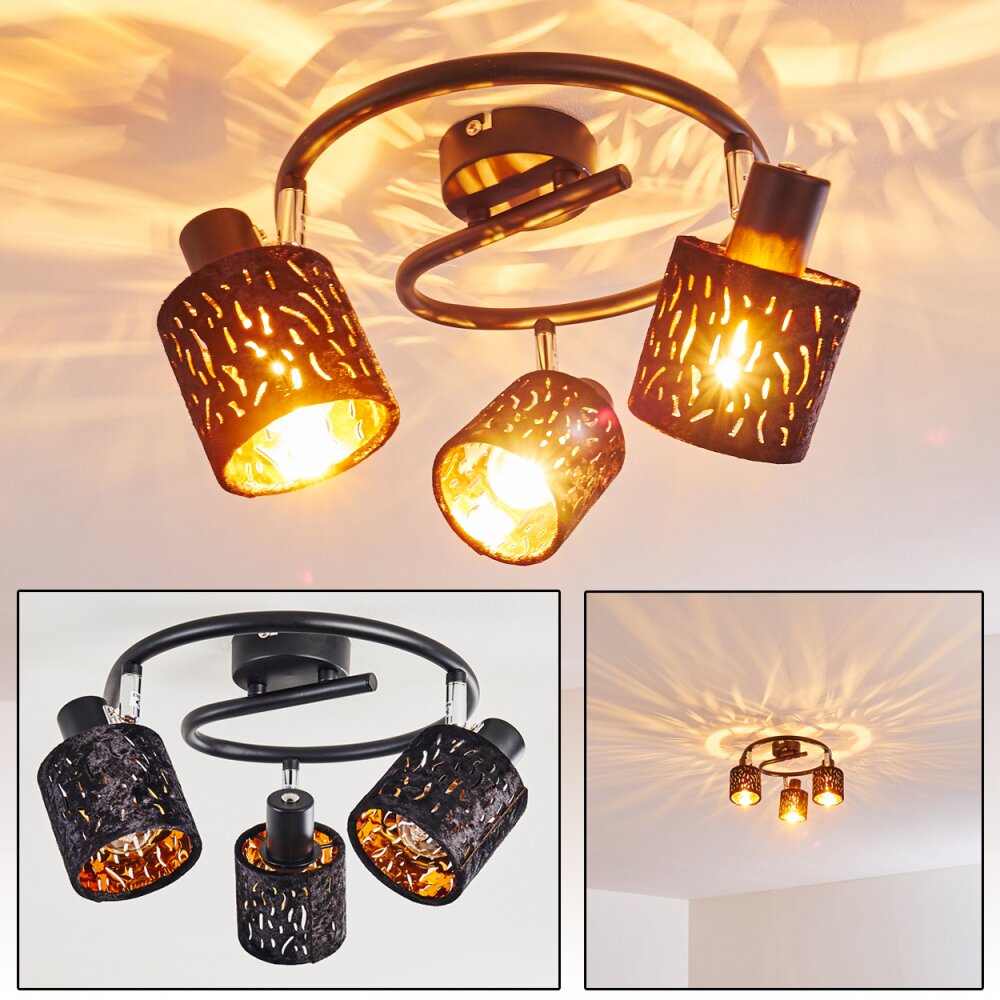 Liared Plafoniera Cromo, Nero, 3-Luci main product photo