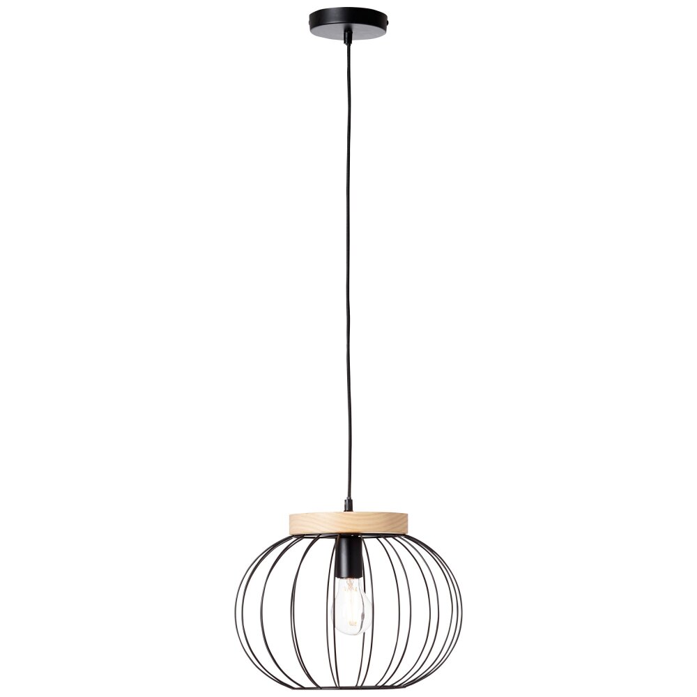 Brilliant SORANA Lampada a Sospensione Legno scuro, Nero, 1-Luce main product photo