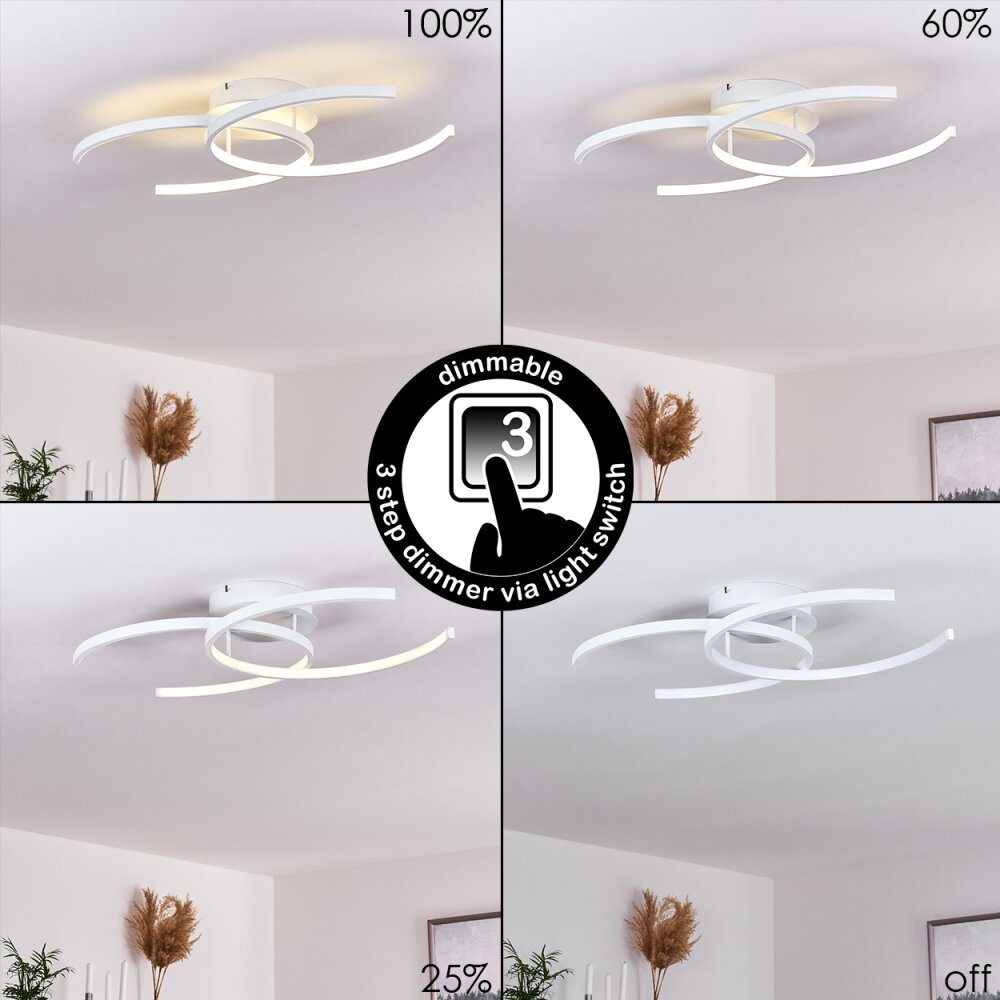 Guinea Plafoniera LED Bianco, 2-Luci