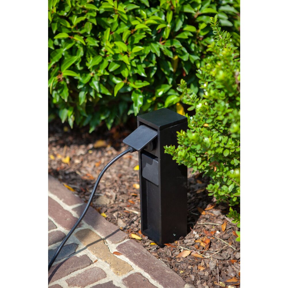 Illuminazione Lutec Mains Presa elettrica per esterno Nero main product photo