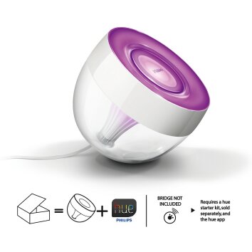 Philips Hue Ambiance White & Color Iris Lampada da tavolo, set di estensione LED Trasparente, chiaro, Bianco, 1-Luce, Cambia colore