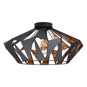 Eglo CARLTON Plafoniera Ramato, Nero, 1-Luce