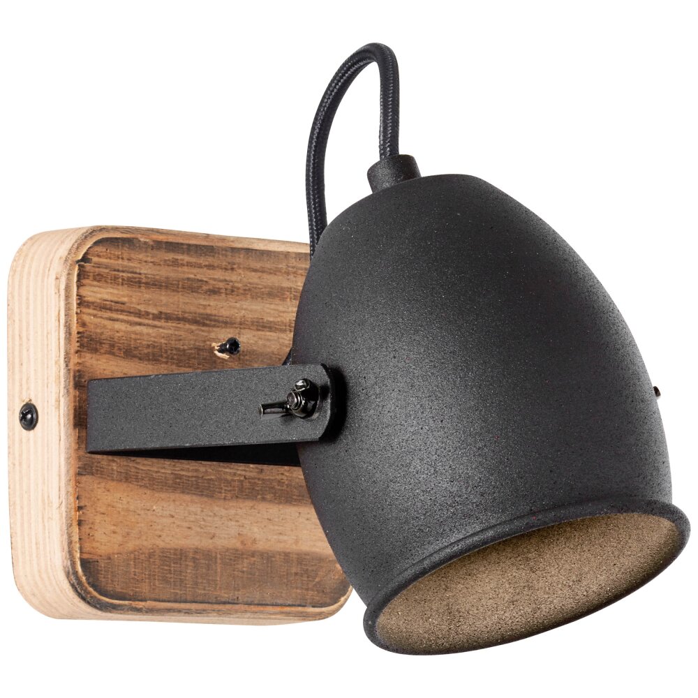 Brilliant CROWTON Applique Legno scuro, Nero, 1-Luce main product photo