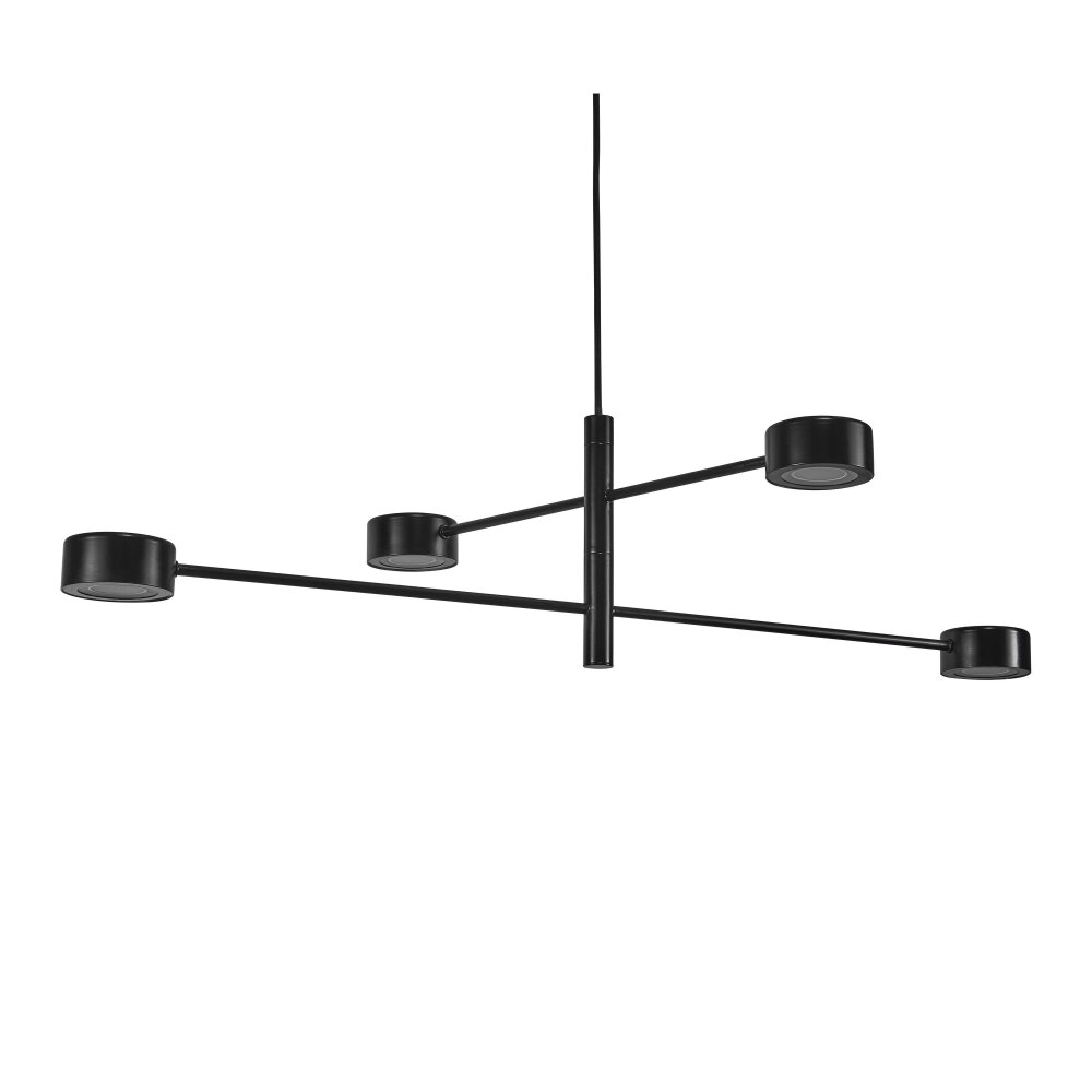 Nordlux CLYDE Lampada a Sospensione LED Nero, 4-Luci
