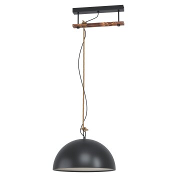 Eglo HODSOLL Lampadario a sospensione Marrone, Nero, 1-Luce