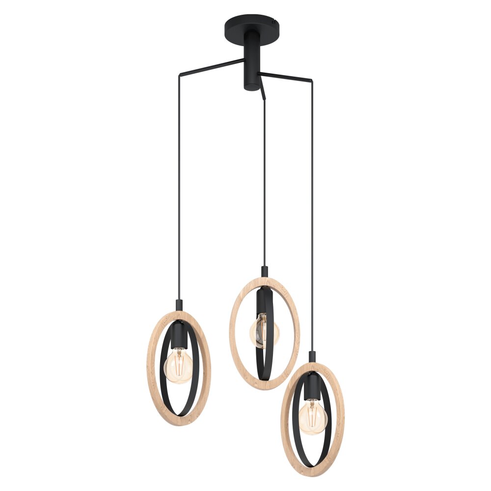 Eglo BASILDON Lampadario a sospensione Marrone, Nero, 3-Luci main product photo