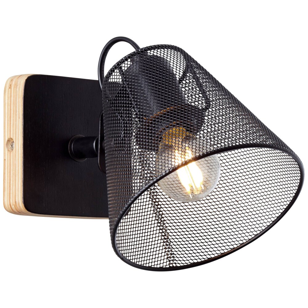 Brilliant Whole faretto Legno scuro, Nero, 1-Luce main product photo
