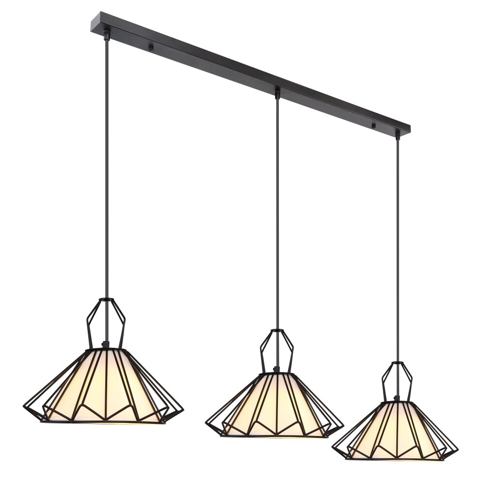 Globo GISELA Lampadario a sospensione Nero, 3-Luci main product photo