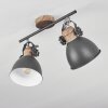Banjul Plafoniera Grigio, Legno chiaro, 2-Luci