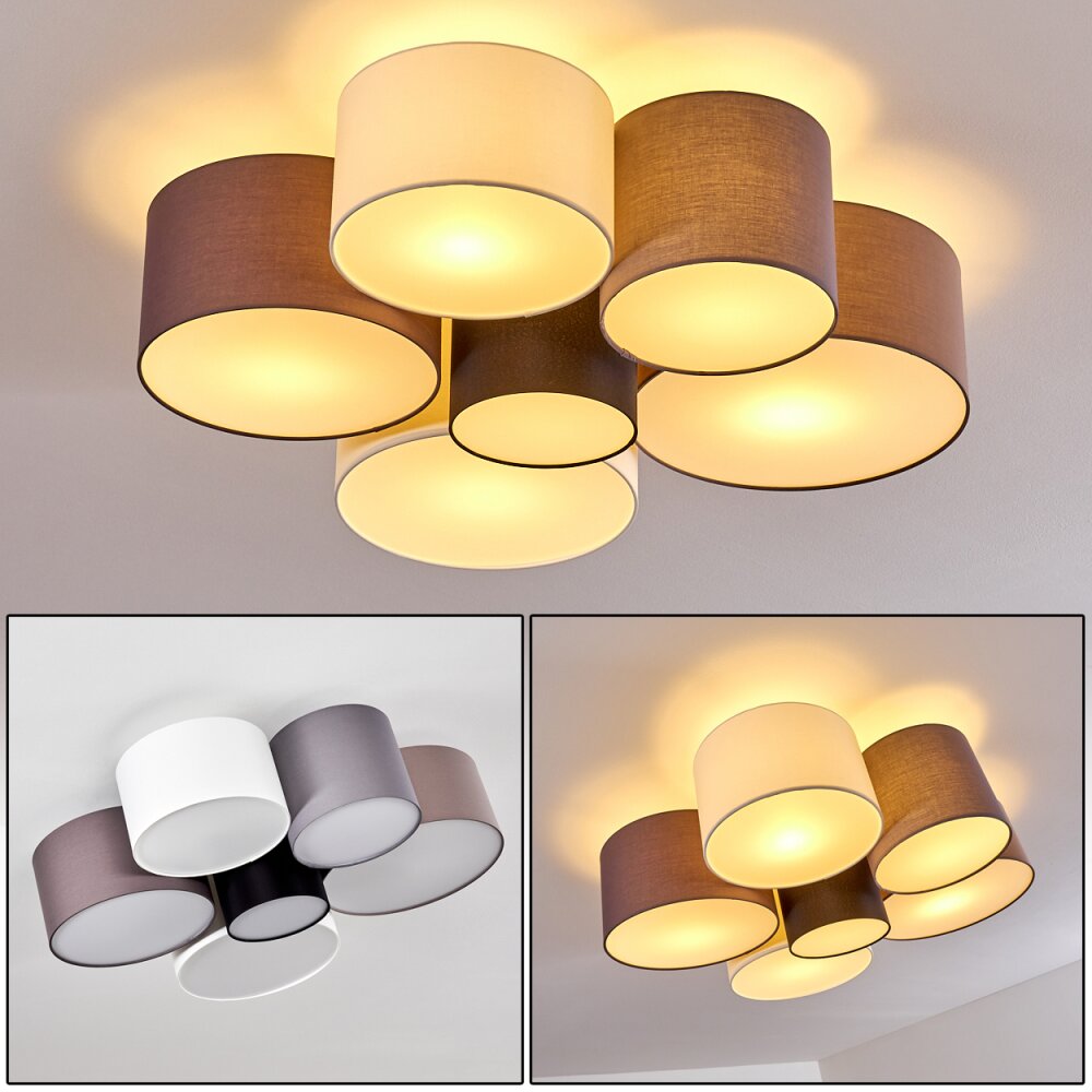 Payette Plafoniera Marrone, Grigio, Nero, Bianco, 6-Luci main product photo