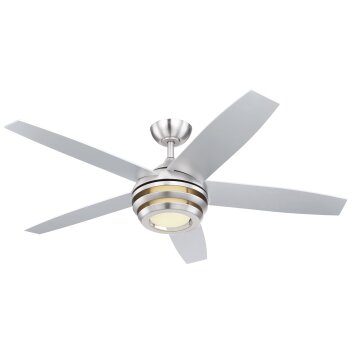 Globo VIVIANA ventilatore da soffitto LED Nichel opaco, 1-Luce, Telecomando