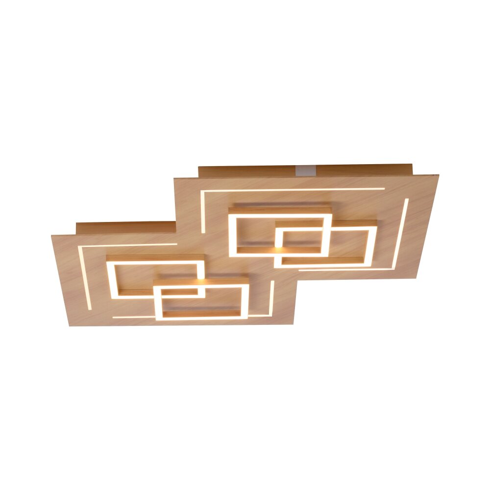 Paul Neuhaus Q-LINEA Plafoniera LED Legno chiaro, 8-Luci, Telecomando main product photo