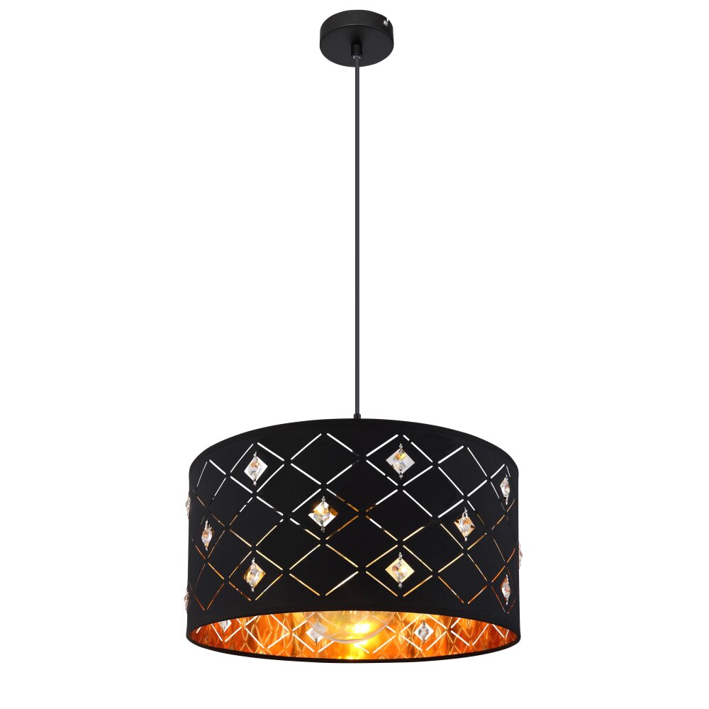Globo ABBEY Lampadario a sospensione Nero, 1-Luce main product photo