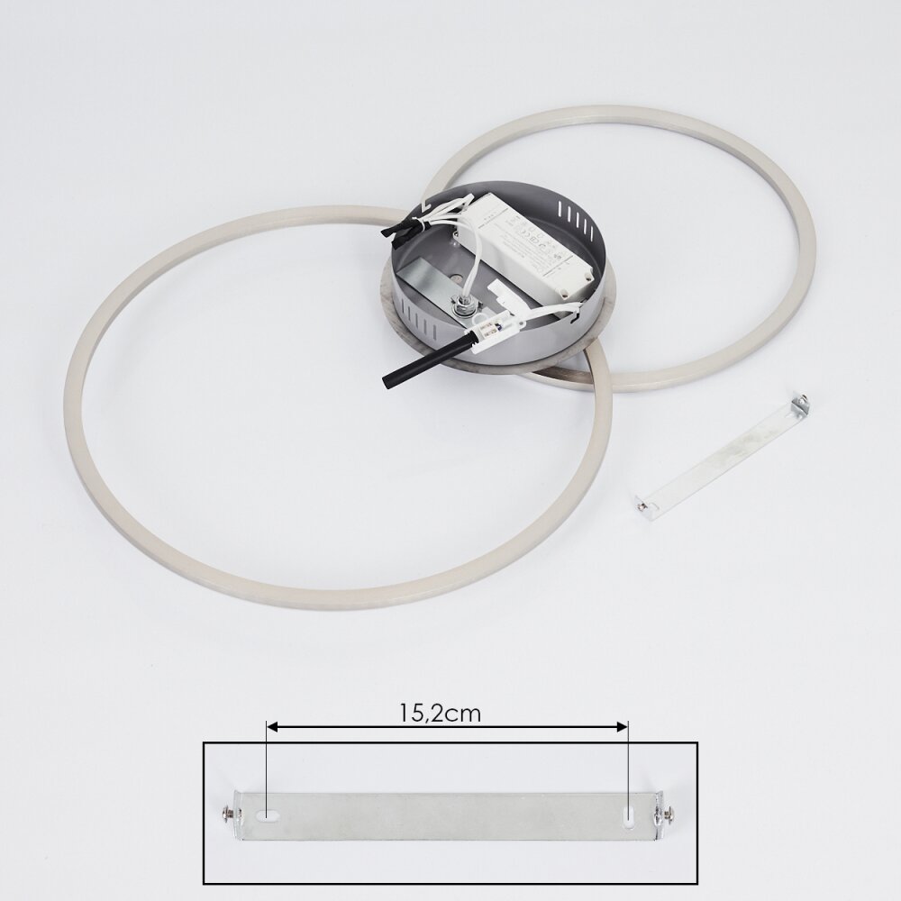 Johsa Plafoniera LED Nichel opaco, 2-Luci