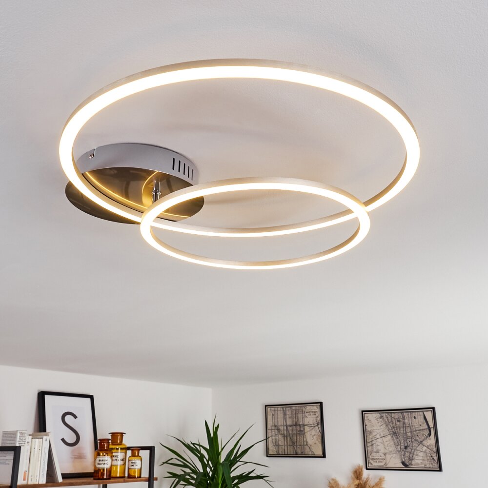 Johsa Plafoniera LED Nichel opaco, 2-Luci