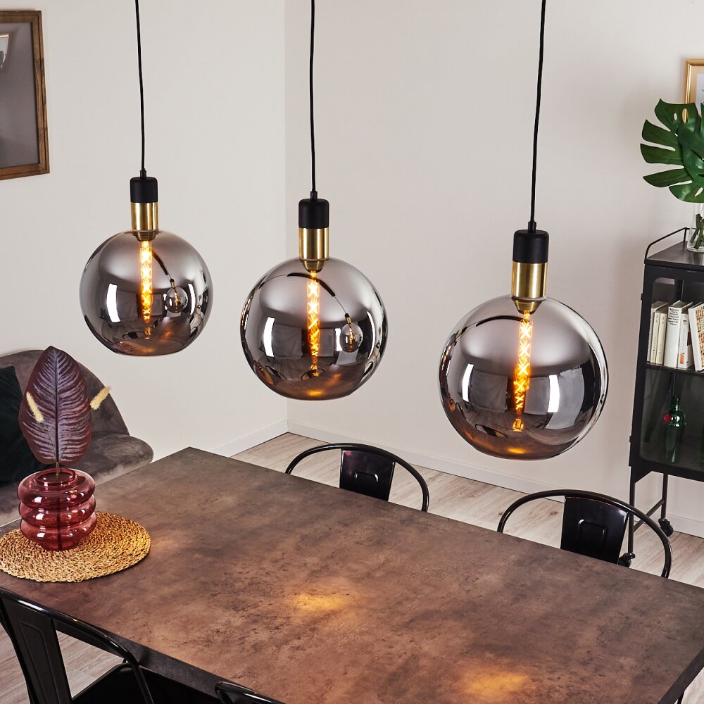 Tuvalu Lampadario a sospensione Ottone, Nero, 3-Luci main product photo